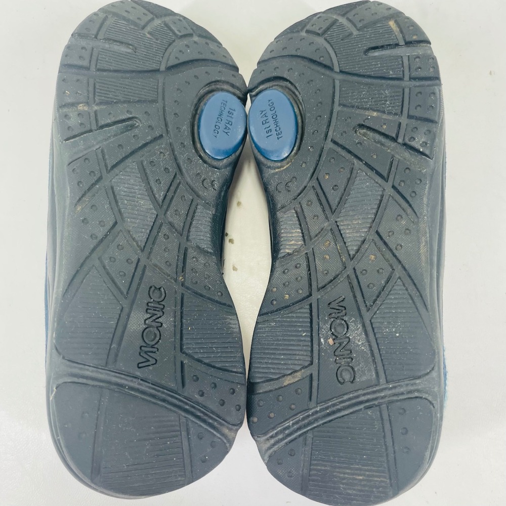 Vionic Arbor Navy Blue Suede Knit Collar Orthotic Slip On Mules Clogs Womens 8.5 - Picture 7 of 8